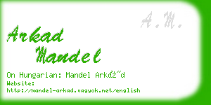 arkad mandel business card